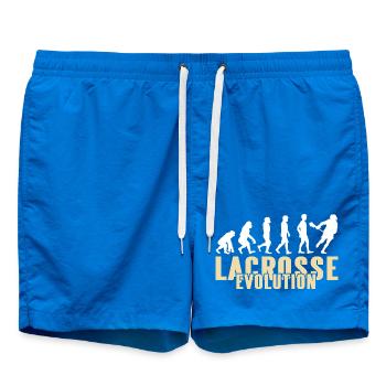 Lacrosse Evolution Funny Sports Humor Parody - Badeshorts - Cobalt blue - Vorne
