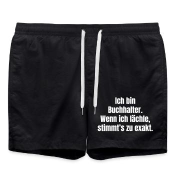 Je suis comptable - rires confirmés - Short de bain - noir - Devant - AI Model Male 185 light (185cm)