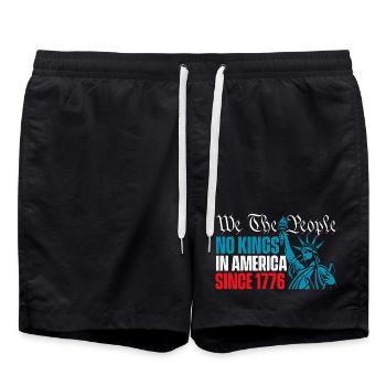 Wir, das Volk, keine Könige Amerika, patriotisch - Badeshorts - Schwarz - Vorne - AI Model Male 185 light (185cm)