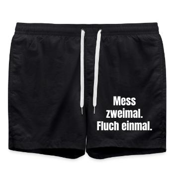 Measure Twice Curse Once - Swim Trunks - black - Front - AI Model Male 185 light (185cm)