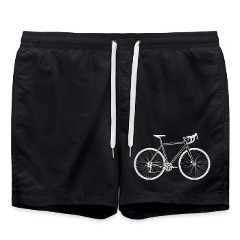 Silhouette rétro de vélo de route – Art minimaliste sur le vélo - Short de bain - noir - Devant - AI Model Male 185 light (185cm)