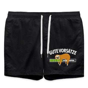 Sloth | Anti Good Resolutions, Chilling - Swim Trunks - black - Front - AI Model Male 185 light (185cm)