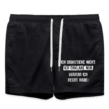 Je ne discute pas, j’explique juste pourquoi je - Short de bain - noir - Devant - AI Model Male 185 light (185cm)