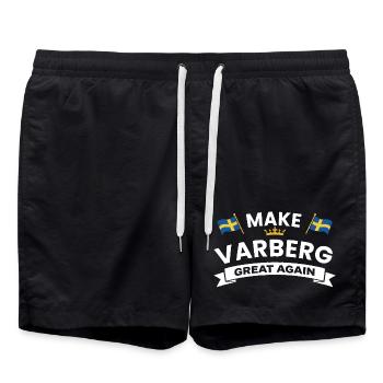 Emblème de la Bannière de la Fierté Varberg - Short de bain - noir - Devant - AI Model Male 185 light (185cm)