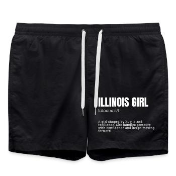 Illinois Girl Hustle Resilience - Badeshorts - Schwarz - Vorne - AI Model Male 185 light (185cm)