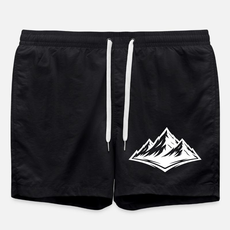 Mountains Symbol Alps - Swim Trunks - black