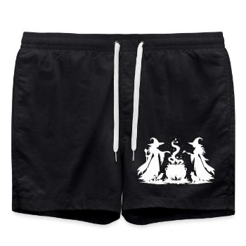 Hexenkessel Hexen - Badeshorts - Schwarz - Vorne - AI Model Male 185 light (185cm)