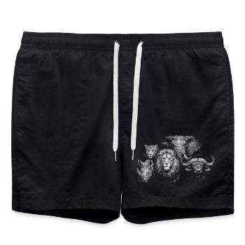 „Big Five“ - Badeshorts - Schwarz - Vorne - AI Model Male 185 light (185cm)