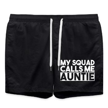 Tante Fußball Silhouette Sport Typografie Kunst - Badeshorts - Schwarz - Vorne - AI Model Male 185 light (185cm)