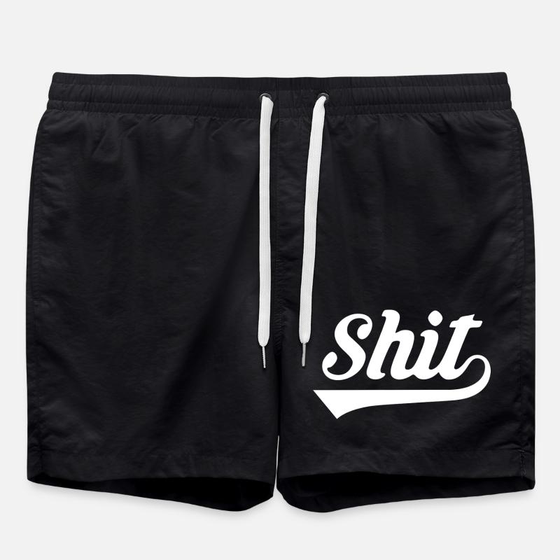 Shit Retro Script - Swim Trunks - black