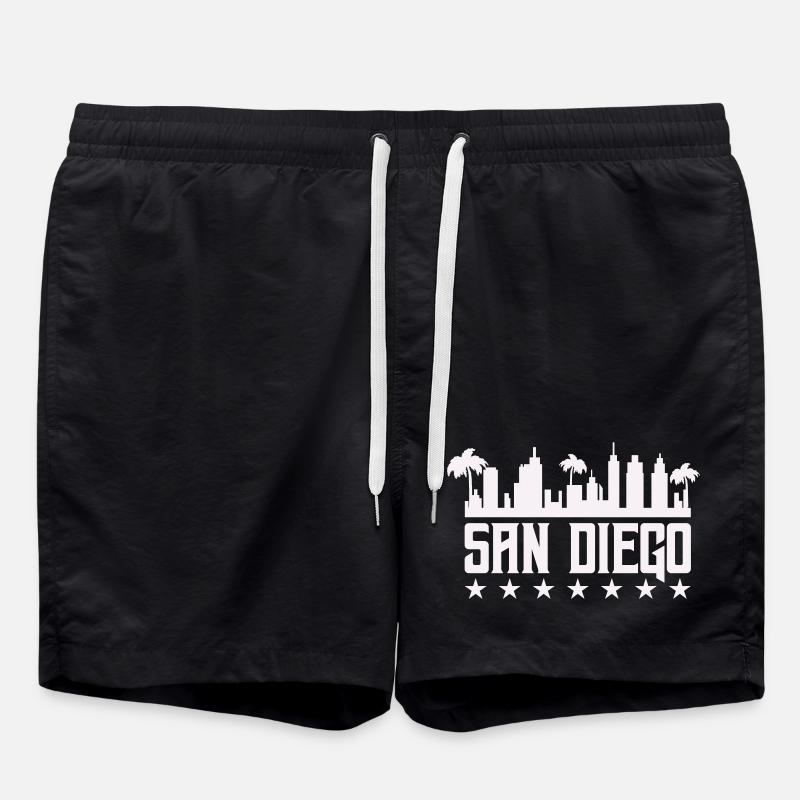 San Diego Skyline Palm Vista - Costume a pantaloncino - nero