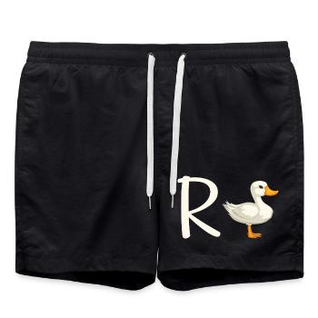 Rente mit Ente - Badeshorts - Schwarz - Vorne - AI Model Male 185 light (185cm)