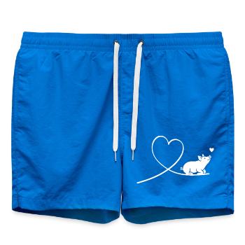 Cute Pig with Heart Animal Welfare - Swim Trunks - cobalt blue - Front