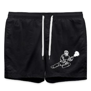 gardien de but de crosse - Short de bain - noir - Devant - AI Model Male 185 light (185cm)