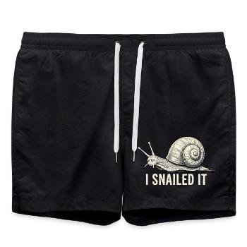 T-shirt cartoon Snailed It - Short de bain - noir - Devant - AI Model Male 185 light (185cm)