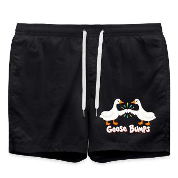 Komische Gänse High Five Lustige Gänsehaut - Badeshorts - Schwarz - Vorne - AI Model Male 185 light (185cm)