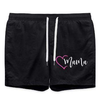 Maman avec coeur mère fête des mères amour enfant cadeau - Short de bain - noir - Devant - AI Model Male 185 light (185cm)