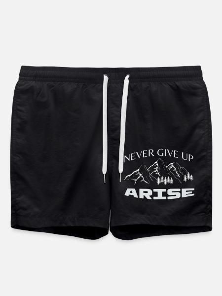 Never give Up - Swim Trunks - black
