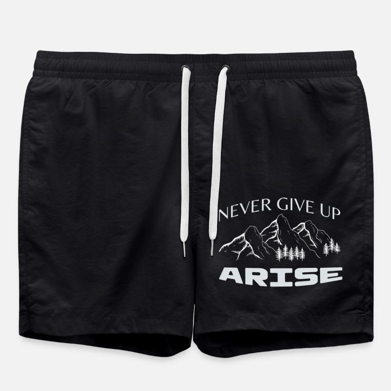 Never give Up - Swim Trunks - black