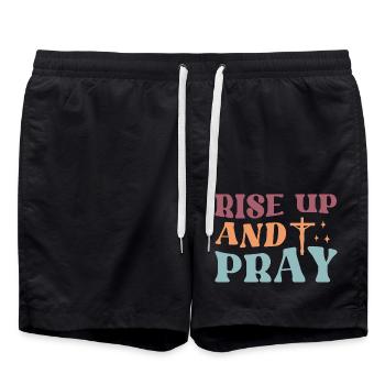 Rise And Pray - Badeshorts - Schwarz - Vorne - AI Model Male 185 light (185cm)