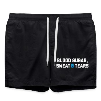 Diabetes Blood Sugar Sweat And Tears - Swim Trunks - black - Front - AI Model Male 185 light (185cm)