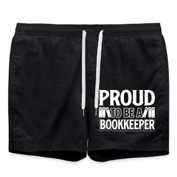 Bookkeeper Proud To Be A Bookkeeper - Swim Trunks - black - Front - AI Model Male 185 light (185cm)