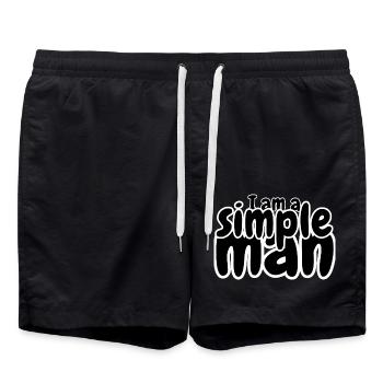 I am a simple man - Swim Trunks - black - Front - AI Model Male 185 light (185cm)