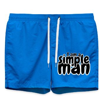 I am a simple man - Badeshorts - Cobalt blue - Vorne