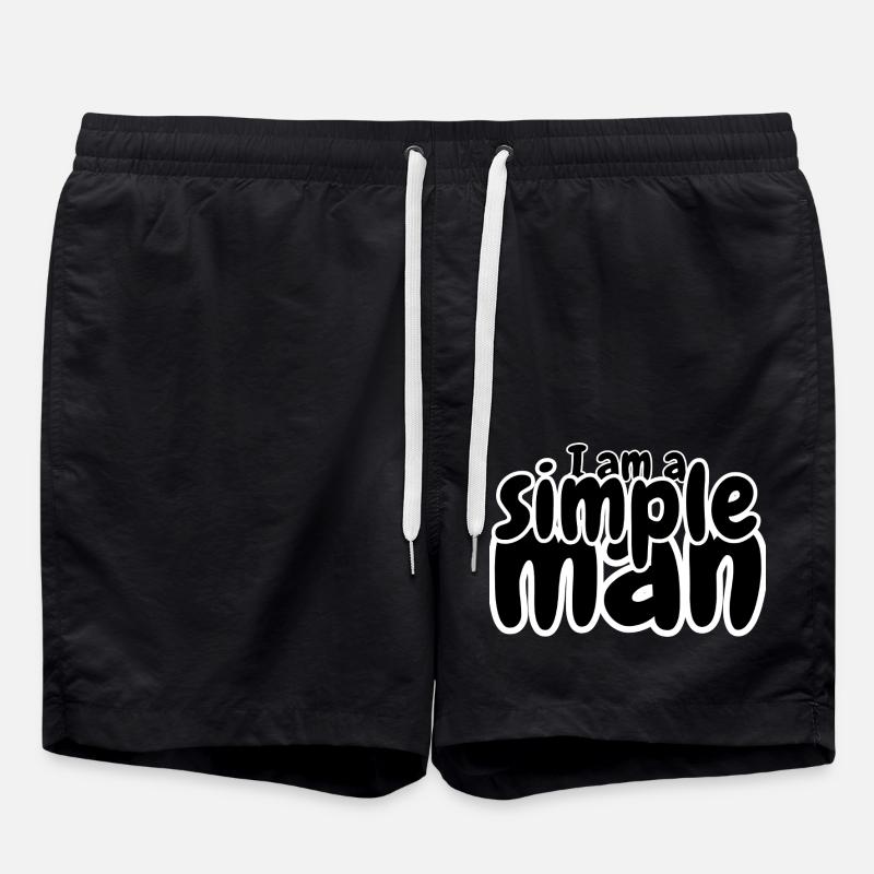 I am a simple man - Badeshorts - Schwarz