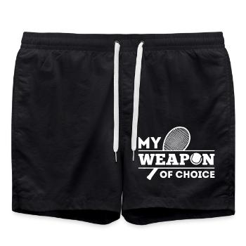 Tennis My Weapon Of Choice - Swim Trunks - black - Front - AI Model Male 185 light (185cm)