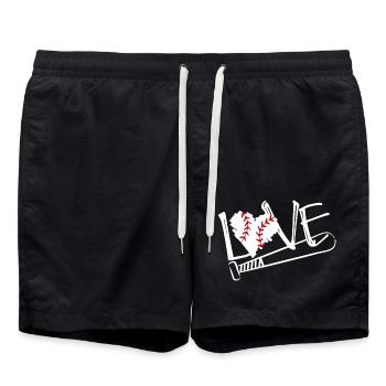 Baseball Love - Swim Trunks - black - Front - AI Model Male 185 light (185cm)