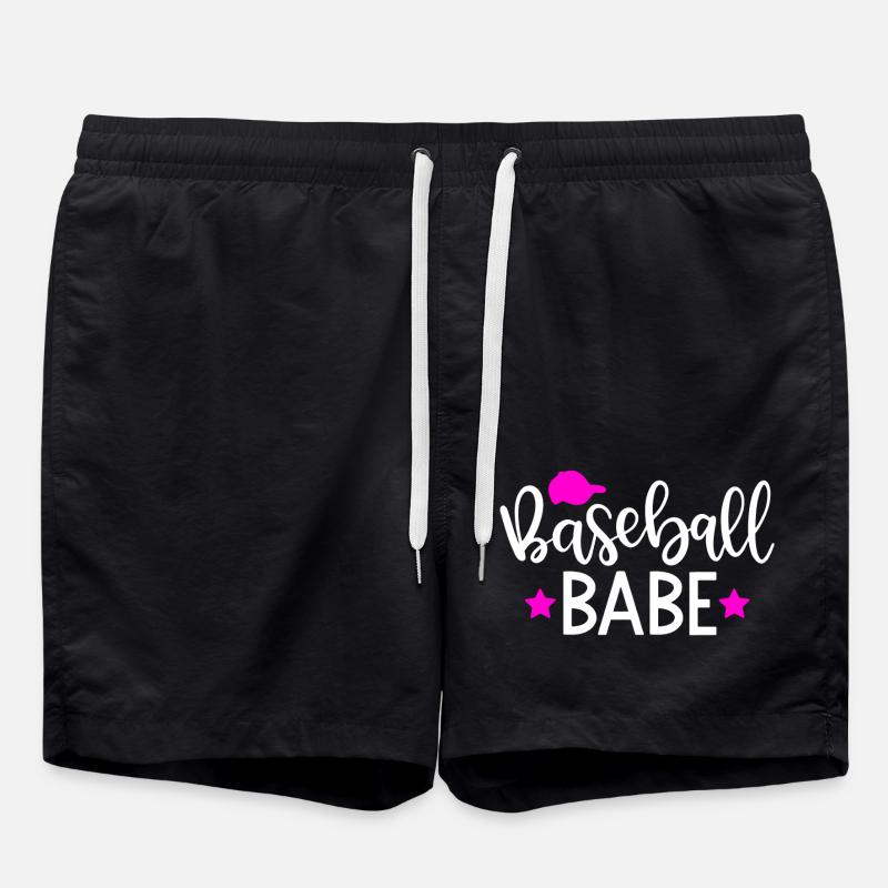 Baseball Babe - Swim Trunks - black