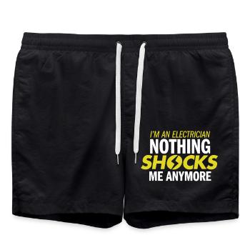 I am An Electrician Nothing Shocks Me Anymore - Swim Trunks - black - Front - AI Model Male 185 light (185cm)
