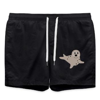 phoques phoques phoques animaux - Short de bain - noir - Devant - AI Model Male 185 light (185cm)