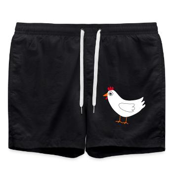 weißes Huhn lustig - Badeshorts - Schwarz - Vorne - AI Model Male 185 light (185cm)