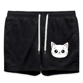 Kawaii Cat Kitten Kawaii - Swim Trunks - black - Front - AI Model Male 185 light (185cm)