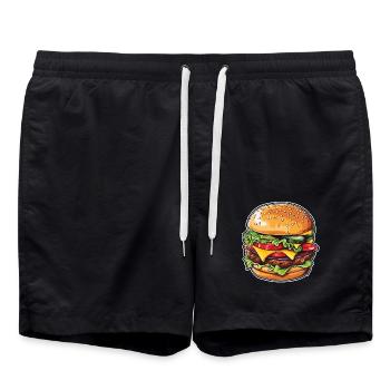 Cheeseburger Magic - Short de bain - noir - Devant - AI Model Male 185 light (185cm)