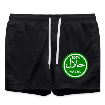 Halal - Badeshorts - Schwarz - Vorne - AI Model Male 185 light (185cm)
