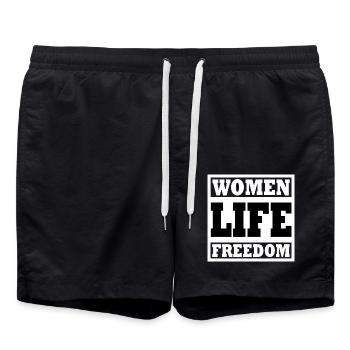 Women life freedom - Badeshorts - Schwarz - Vorne - AI Model Male 185 light (185cm)