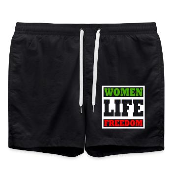Women life freedom - Badeshorts - Schwarz - Vorne - AI Model Male 185 light (185cm)