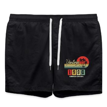 1990 Cadeau Anniversaire 1990 édition limitée 1990 - Short de bain - noir - Devant - AI Model Male 185 light (185cm)