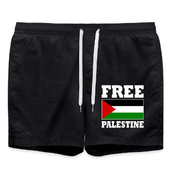 Free palestine - Swim Trunks - black - Front - AI Model Male 185 light (185cm)