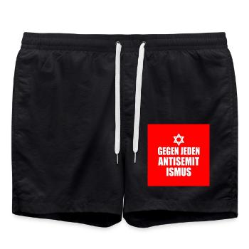 Gegen jeden antisemitismus - israel - Badeshorts - Schwarz - Vorne - AI Model Male 185 light (185cm)