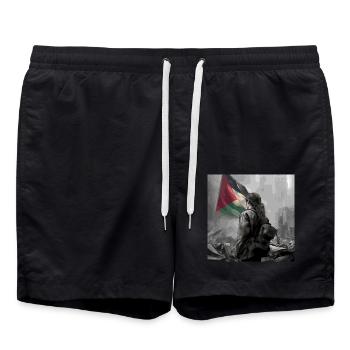 Freedom Free Palestine - Swim Trunks - black - Front - AI Model Male 185 light (185cm)