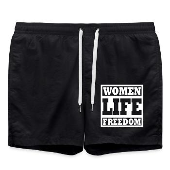 Women life freedom - Swim Trunks - black - Front - AI Model Male 185 light (185cm)