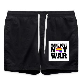 Make love not war - Badeshorts - Schwarz - Vorne - AI Model Male 185 light (185cm)