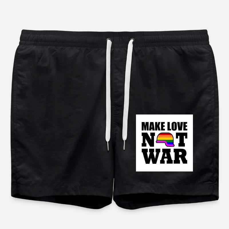 Make love not war - Short de bain - noir