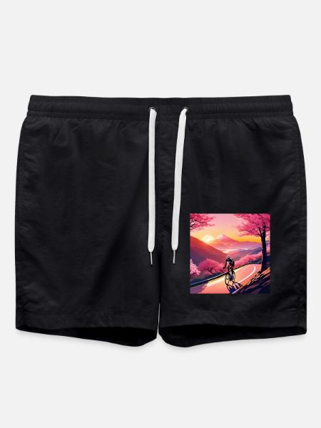 Kirschblütenzeit – Radtour - Badeshorts - Schwarz