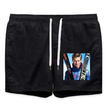 Sauteur à ski - Short de bain - noir - Devant - AI Model Male 185 light (185cm)
