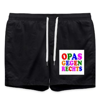 Opas gegen rechts - Badeshorts - Schwarz - Vorne - AI Model Male 185 light (185cm)